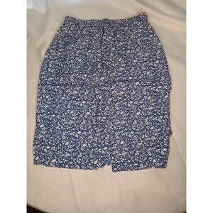 Johnathan Martin Vintage pencil Skirt Women's Size 5/6 Blue White Floral Design